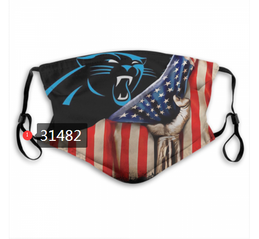 NFL 2020 Carolina Panthers 104 Dust mask with filter->nfl dust mask->Sports Accessory